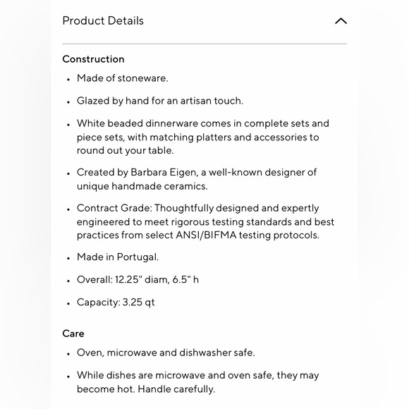 Pottery Barn Emma Beaded Stoneware Footed Serving Bowl, LIKE NEW - Picture 3 of 6